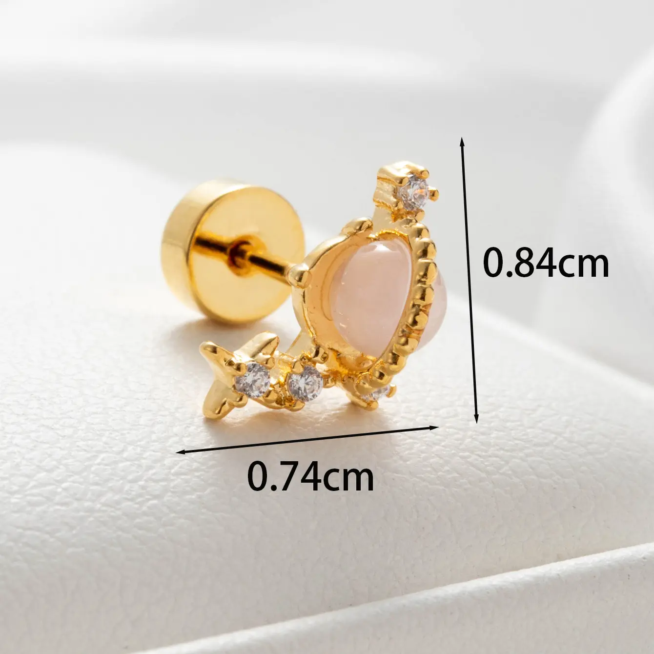 1 Piece Simple Series Classic Animal Titanium Steel  18K Gold Plated Zircon Women's Stud Earrings h5 